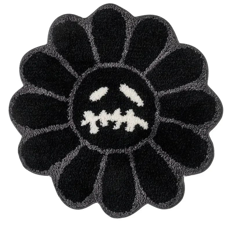 Canvanation Noir / 60cm Tapis De Chambre - Aesthetic Sunflower Noir Et Marron