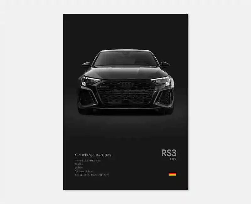 Canvanation 12 / 50x75cm Affiche Voiture Allemande Rs3 R8 C8 GTR SUV