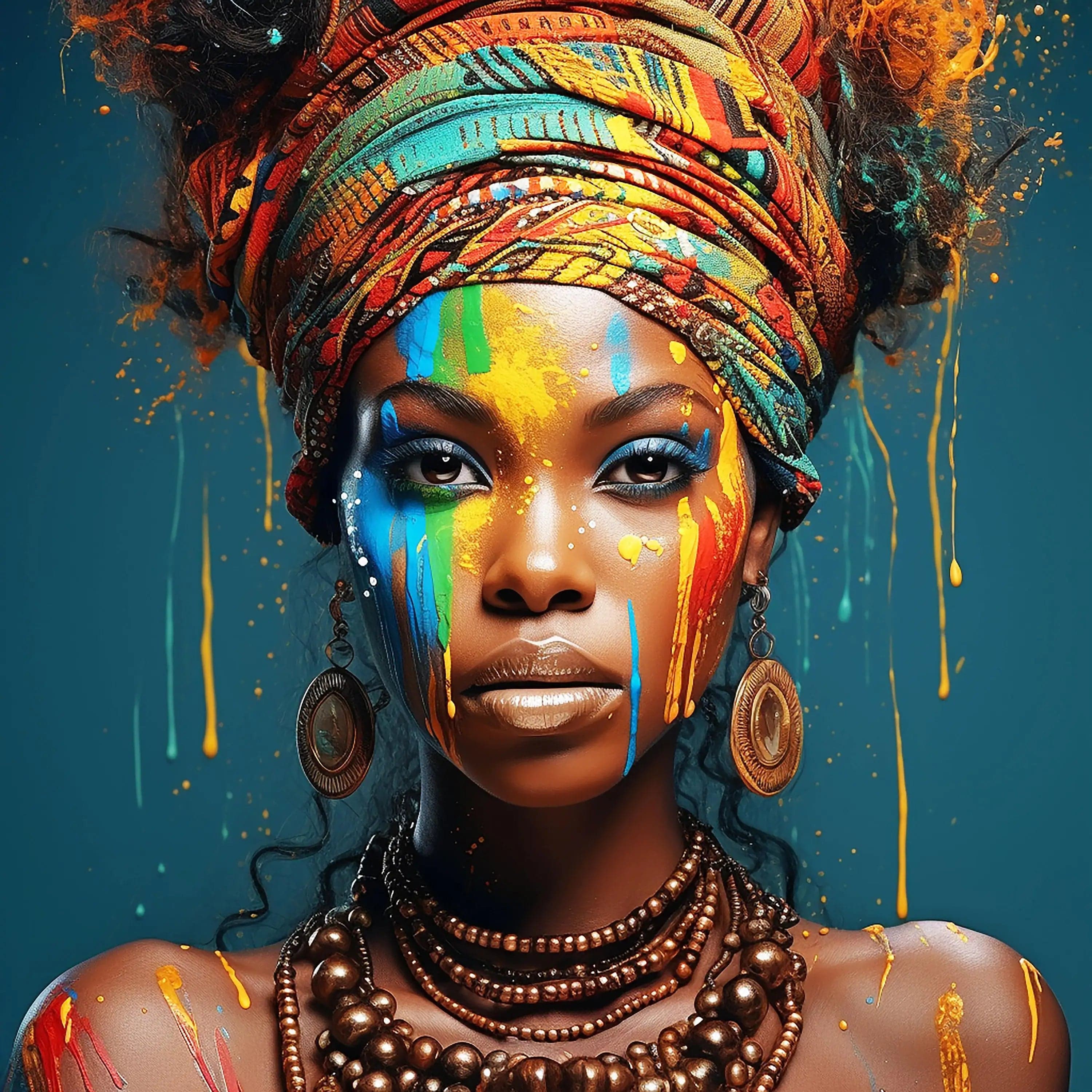 Canvanation PF 29895 / 58x58cm Affiche Femme Africaine Coloré