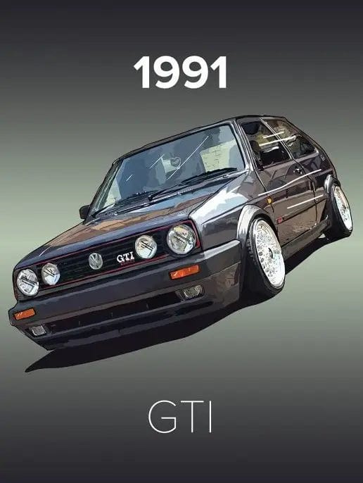 Canvanation 14 / 30x40cm Affiche Voiture Vintage Mustang Golf SS