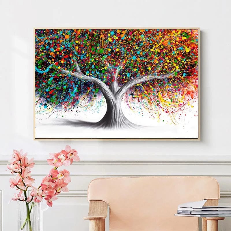 Canvanation Affiche - Arbre De Vie Coloré Gustave Klilmt