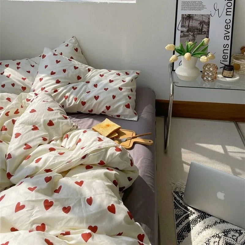 Canvanation Housse De Couette - Coeur Rouge
