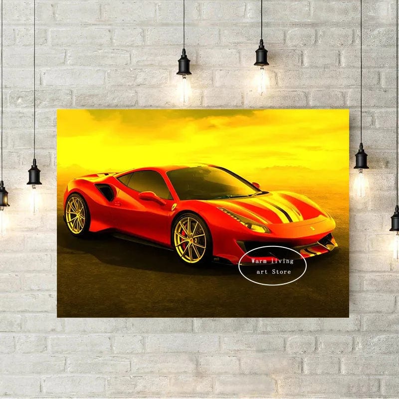 Canvanation Affiche Voiture De Sport Rouge Ferraris
