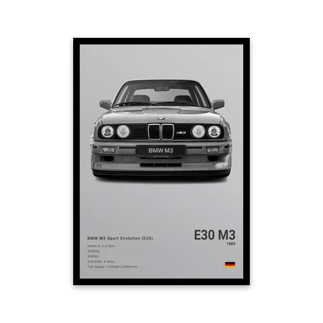 Canvanation Affiche Voiture Sportif R8 RS3 M3 M5