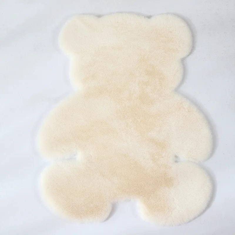 Canvanation Blanc Lait / 60cmx80cm Tapis De Chambre - En forme D'ours