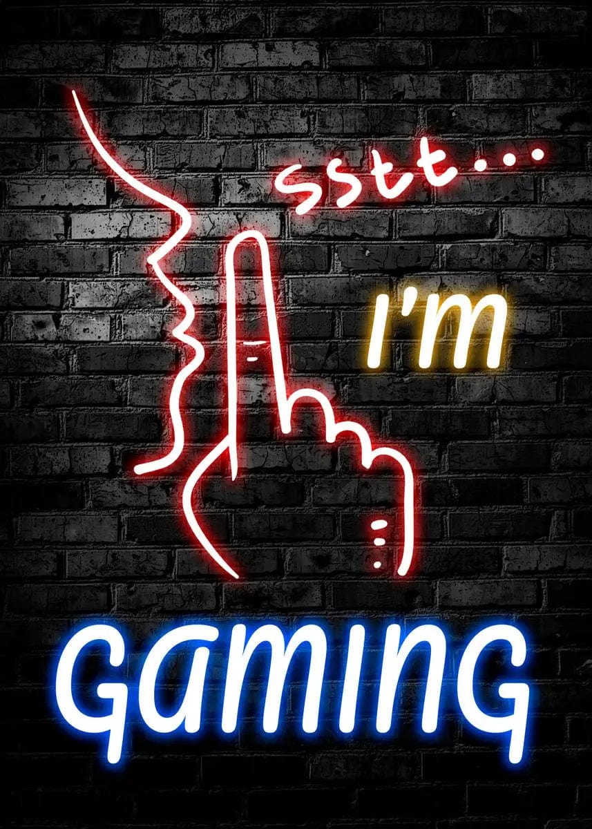 Canvanation J / 20X30cm Affiche Chat Neon Chambre Gaming