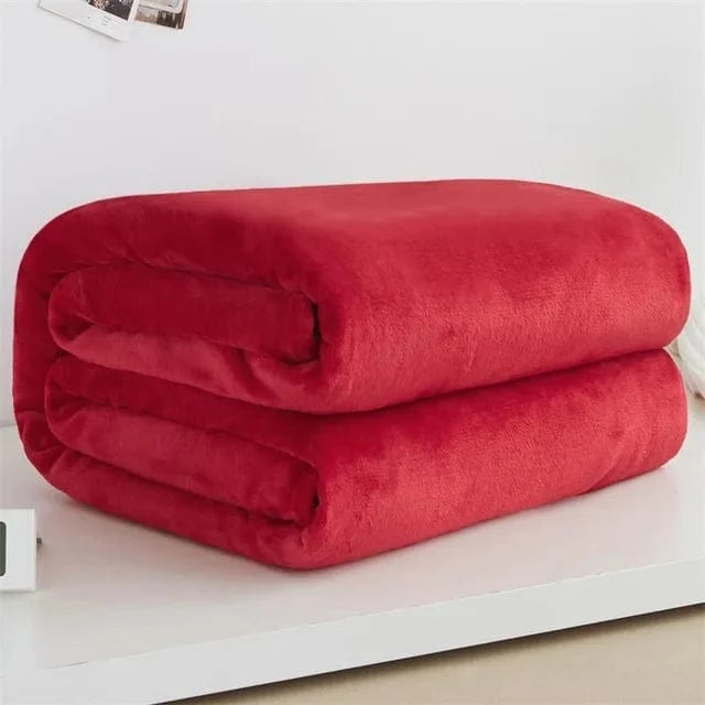 Canvanation Rouge / 100x140cm 39x55inch Plaid Polaire Américain – Léger, Anti-Boulochage et Ultra-Doux pour Adultes