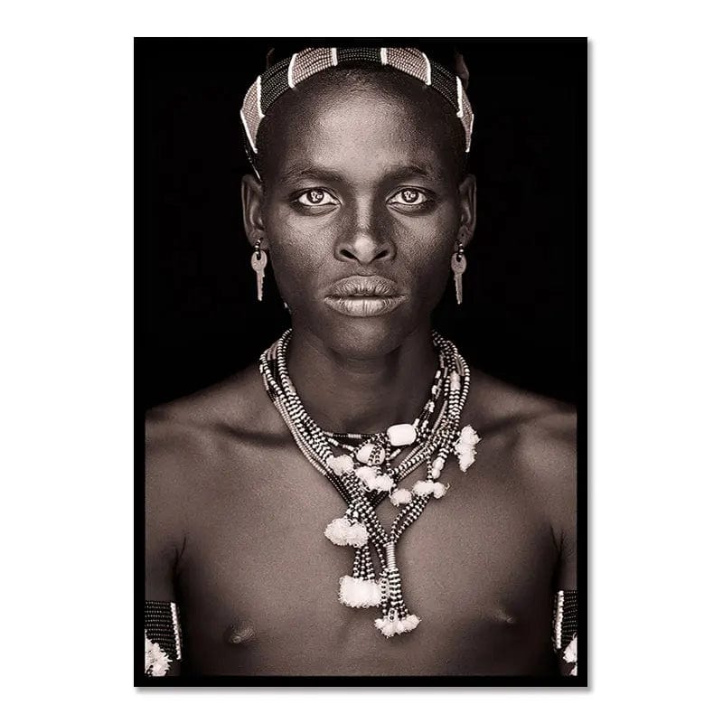 Canvanation 12 / 40x50cm Affiche Femme Africaine Noir Et Blanc