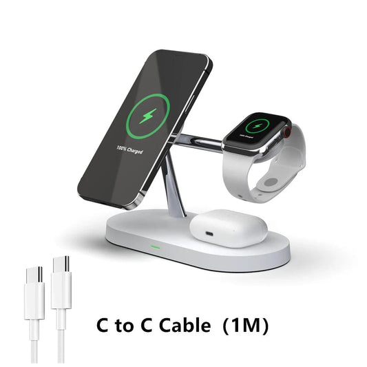 Canvanation Blanc Station de Charge Multifonction 3 en 1 pour iPhone