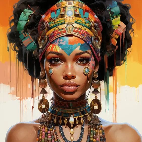 Canvanation PF35123 / 50x50cm Affiche Africain Femmes Et Enfants