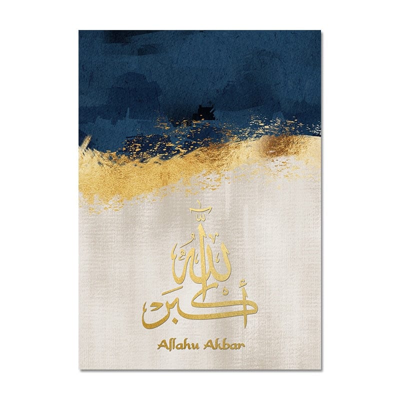 Canvanation 50x70cm / 5 Cadre Islam Or Bleu