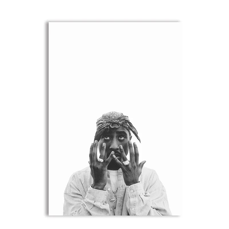 Canvanation c6Q143 Style A / A3 30x42 cm No Frame Affiche Rap Tupac Shakur Noir Blanc Photographie