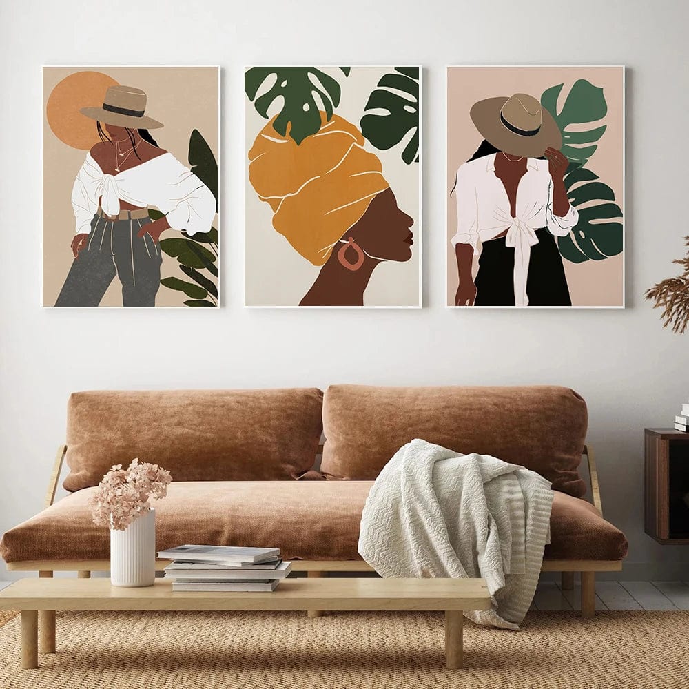 Canvanation Affiche Femme Africaine Fleurs