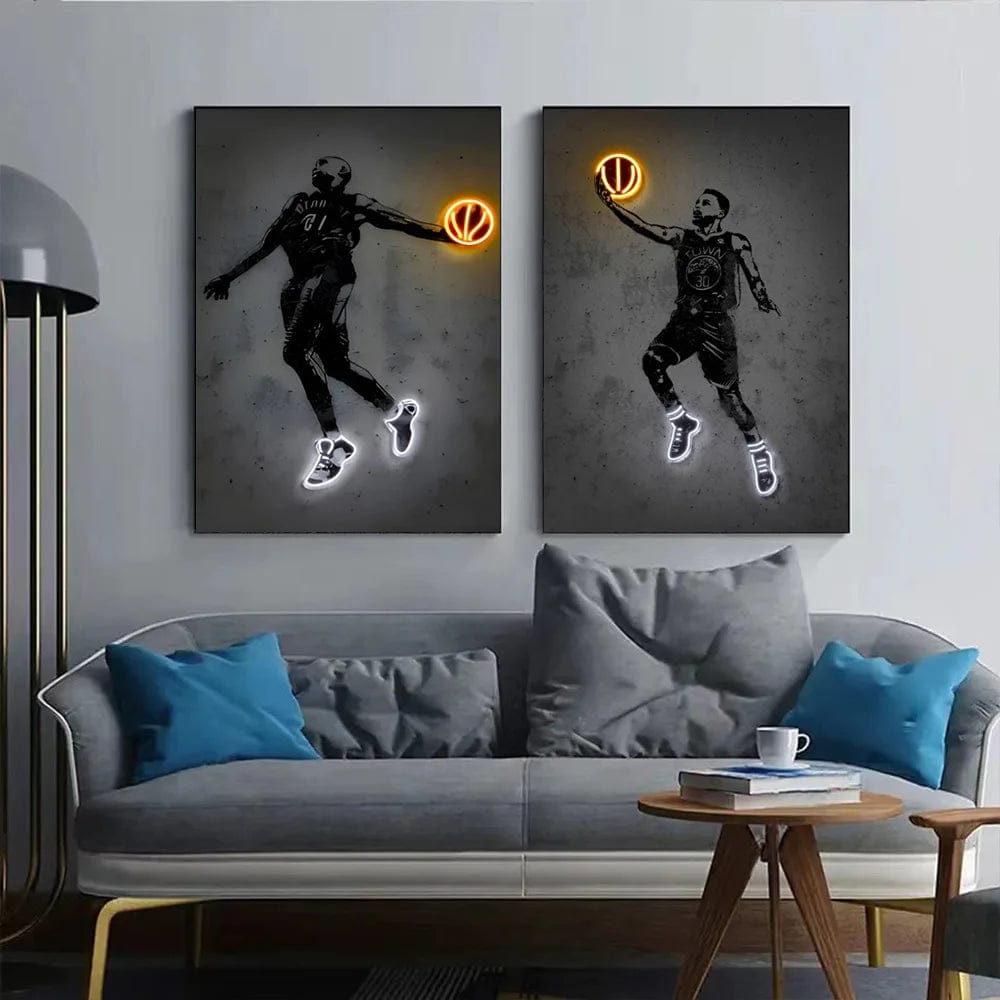 Canvanation Affiche Neon Joueurs De Foot