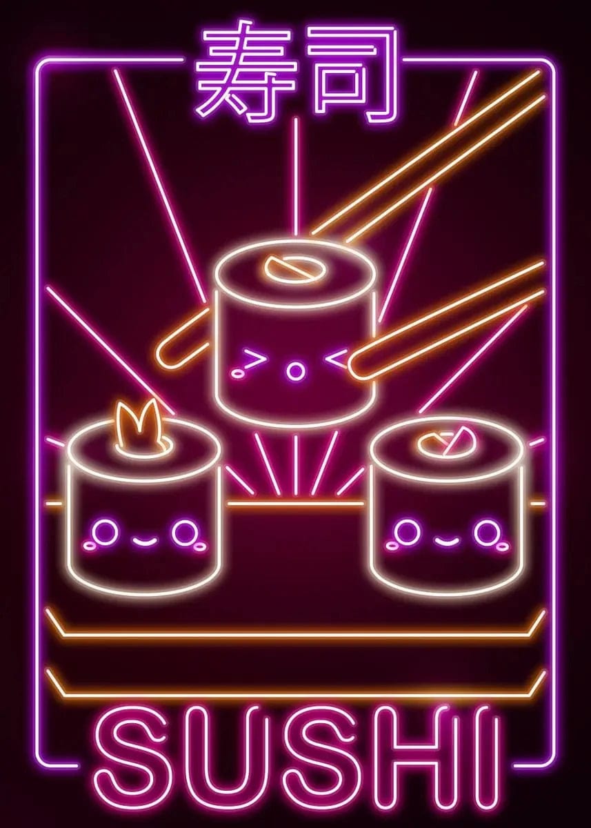 Canvanation 17 / 30x42cm Affiche Japonais Neon Retro Nourriture Ramen