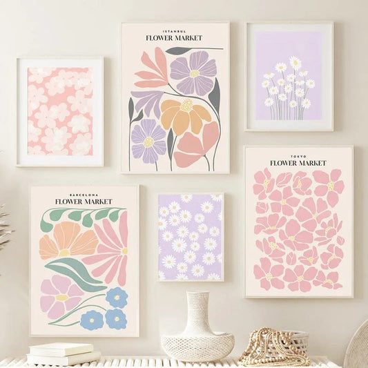 Canvanation Affiche Abstraite Moderne Fleurs
