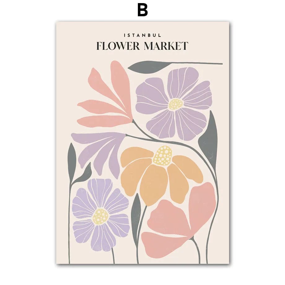 Canvanation B / 40X60 cm Affiche Abstraite Moderne Fleurs