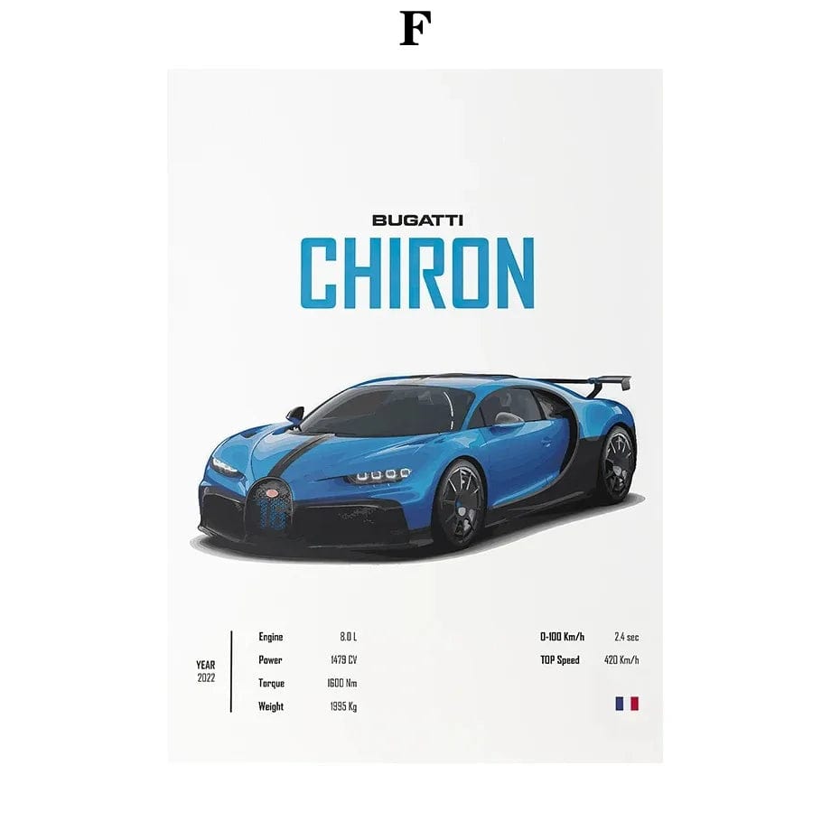 Canvanation 6 / 30x40cm Affiche Voiture - Bugatti Konissegg McLaren Pagani