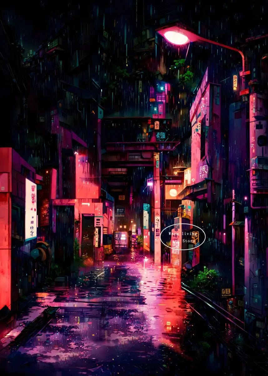 Canvanation 14 / 60X80cm Affiche Japonais De La Rue Tokyo de l'Anime Japonais Sakura