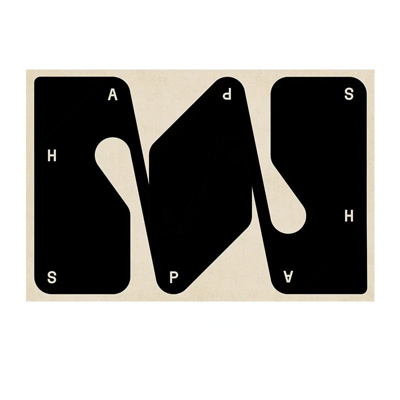 Canvanation J / 200x250cm Tapis De Chambre - Noir Et Blanc Géométrique