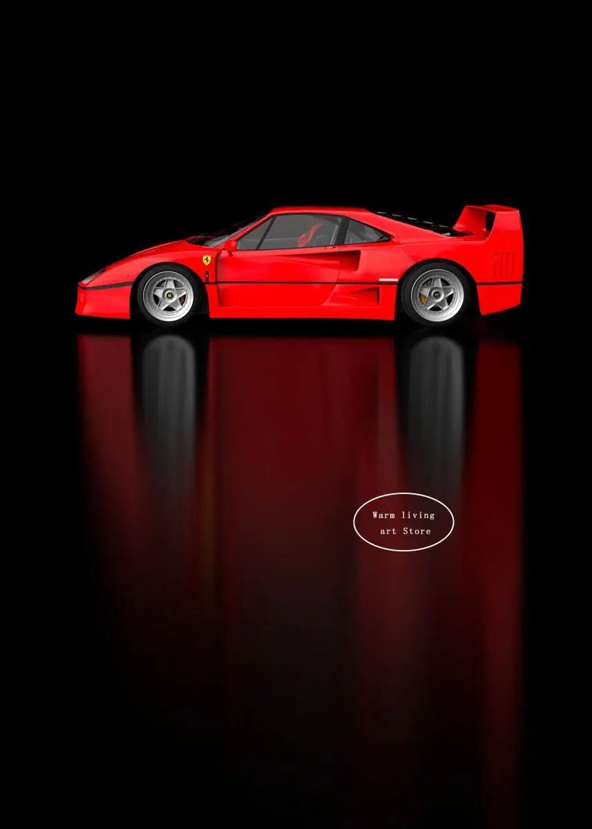 Canvanation 30 / 40x60cm Affiche Voiture De Sport Rouge Ferraris