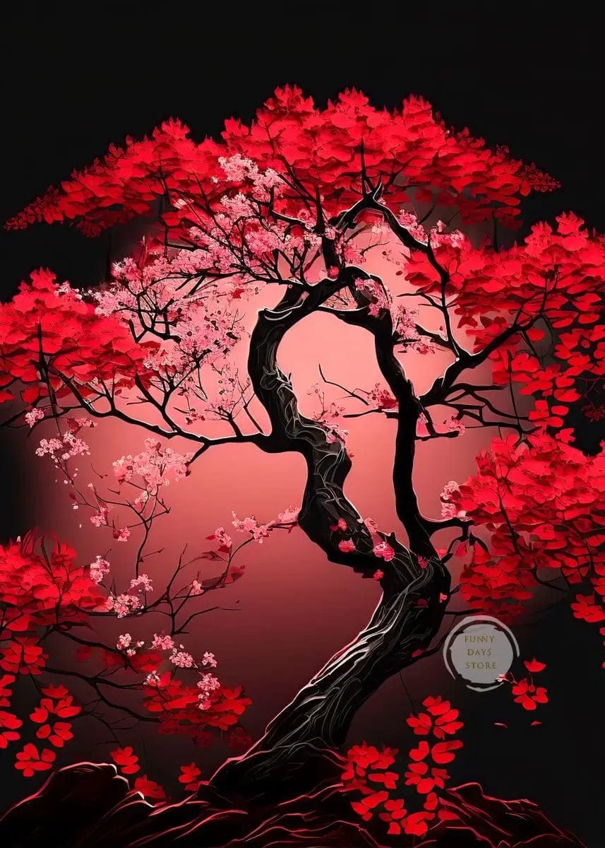 Canvanation 50X70cm / 7 Affiche Japonais Cerisiers En Fleurs Sakura Temple Japon Paysages Mont Fuji