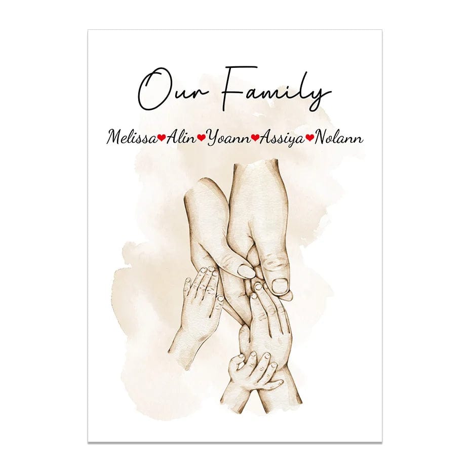 Canvanation Cadre Personnalisé Famille Poing Mains
