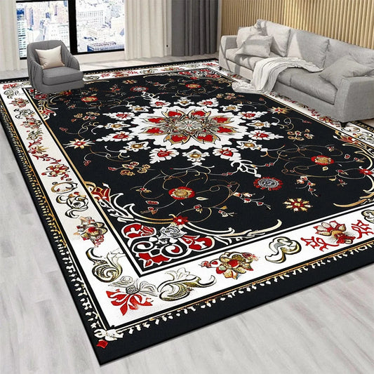 Canvanation BS032-Flannel-5 / 160x200cm 63x78.7in Tapis De Salon - Perse Noir De Luxe