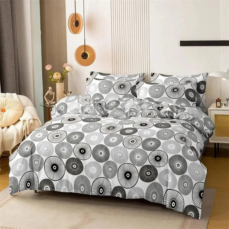Canvanation Housse De Couette - Gris Et Blanc