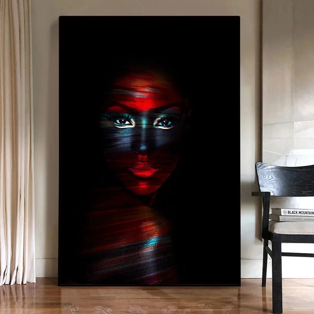 Canvanation Affiche Doigt Femme Africaine Or Peinture Lêvres