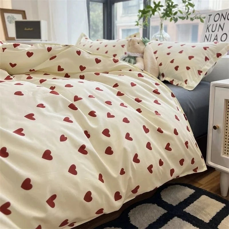 Canvanation Housse De Couette - Coeur Rouge