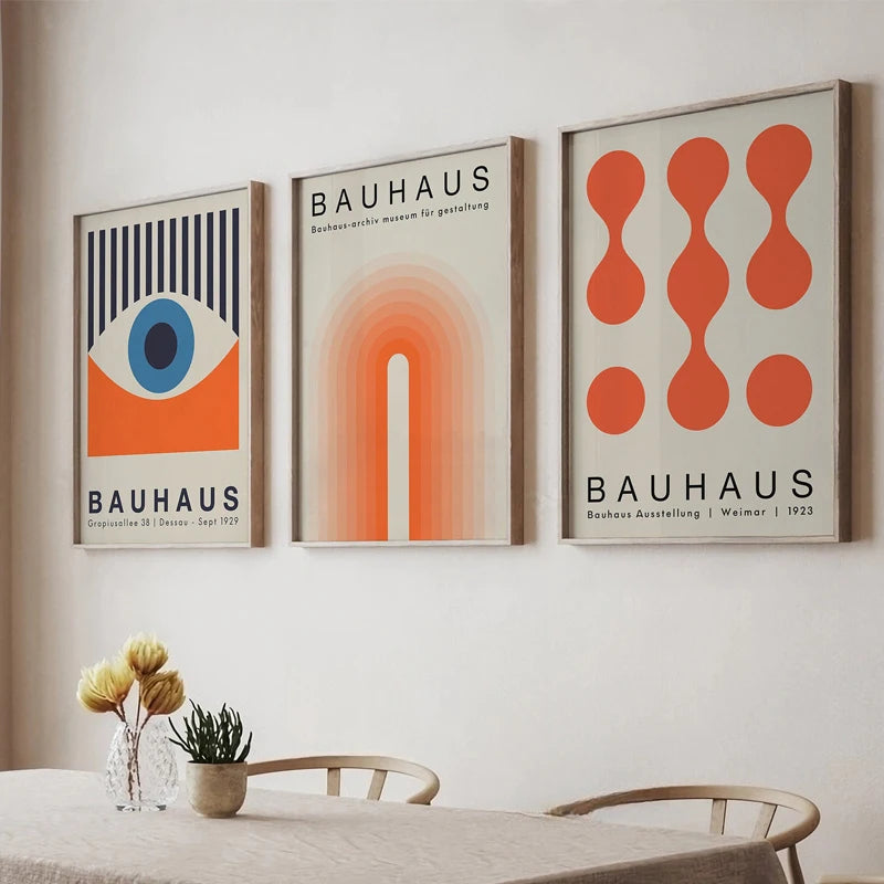 Affiche Bauhaus Orange Abstrait Poster