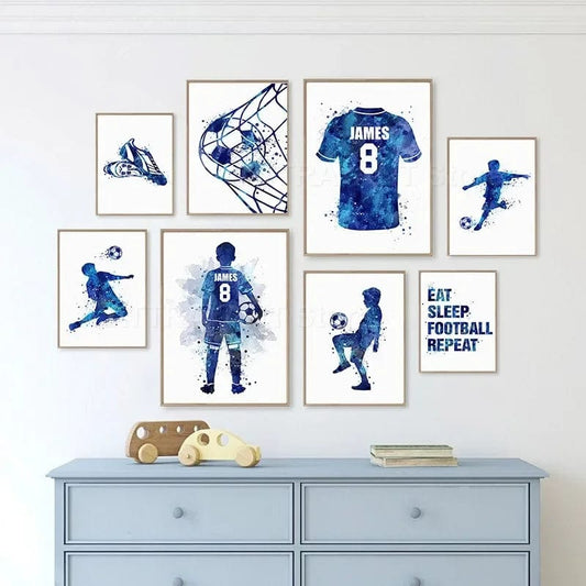 Canvanation Affiche Football Bleu