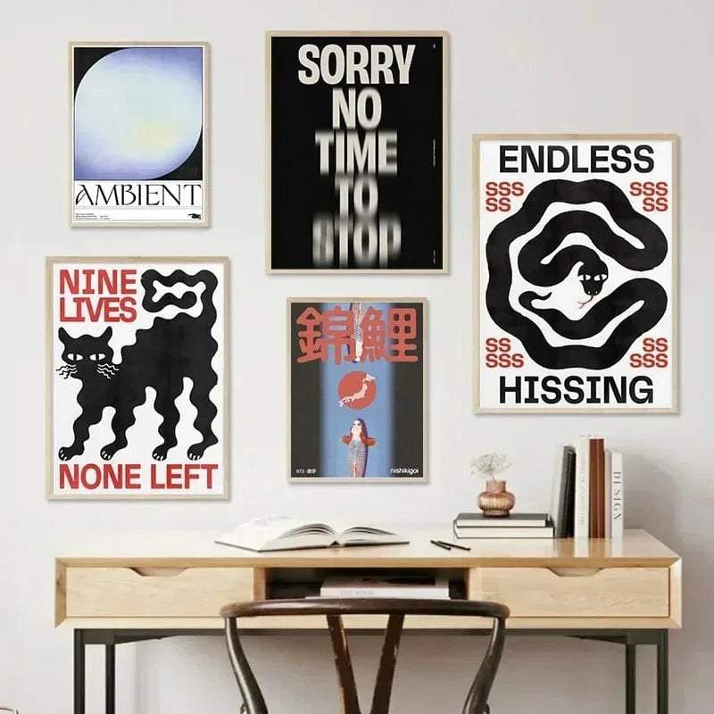 Canvanation Affiche Japonais Vintage Abstrait Open Your Mind