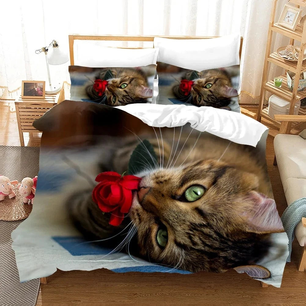 Canvanation Housse De Couette - 3D Cute Chat