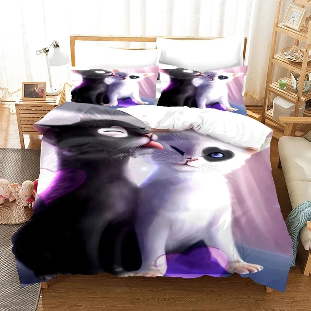 Canvanation Housse De Couette - 3D Cute Chat