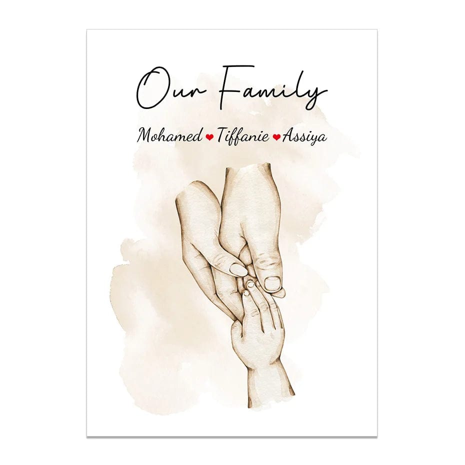Canvanation Cadre Personnalisé Famille Poing Mains