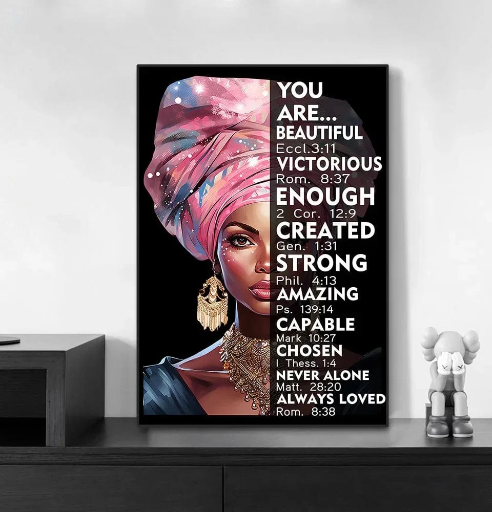 Canvanation Affiche Citation You Are Beautiful Africaine