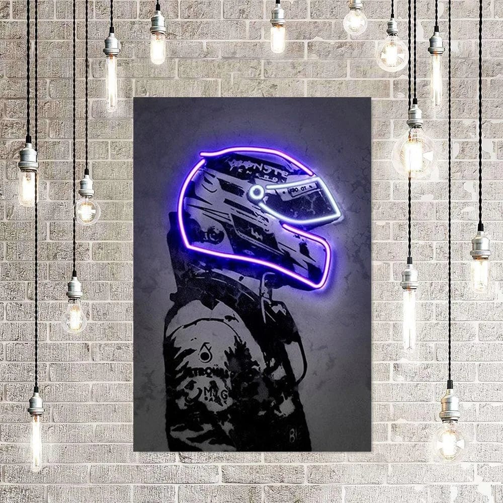 Canvanation Affiche Casque De Moto Neon