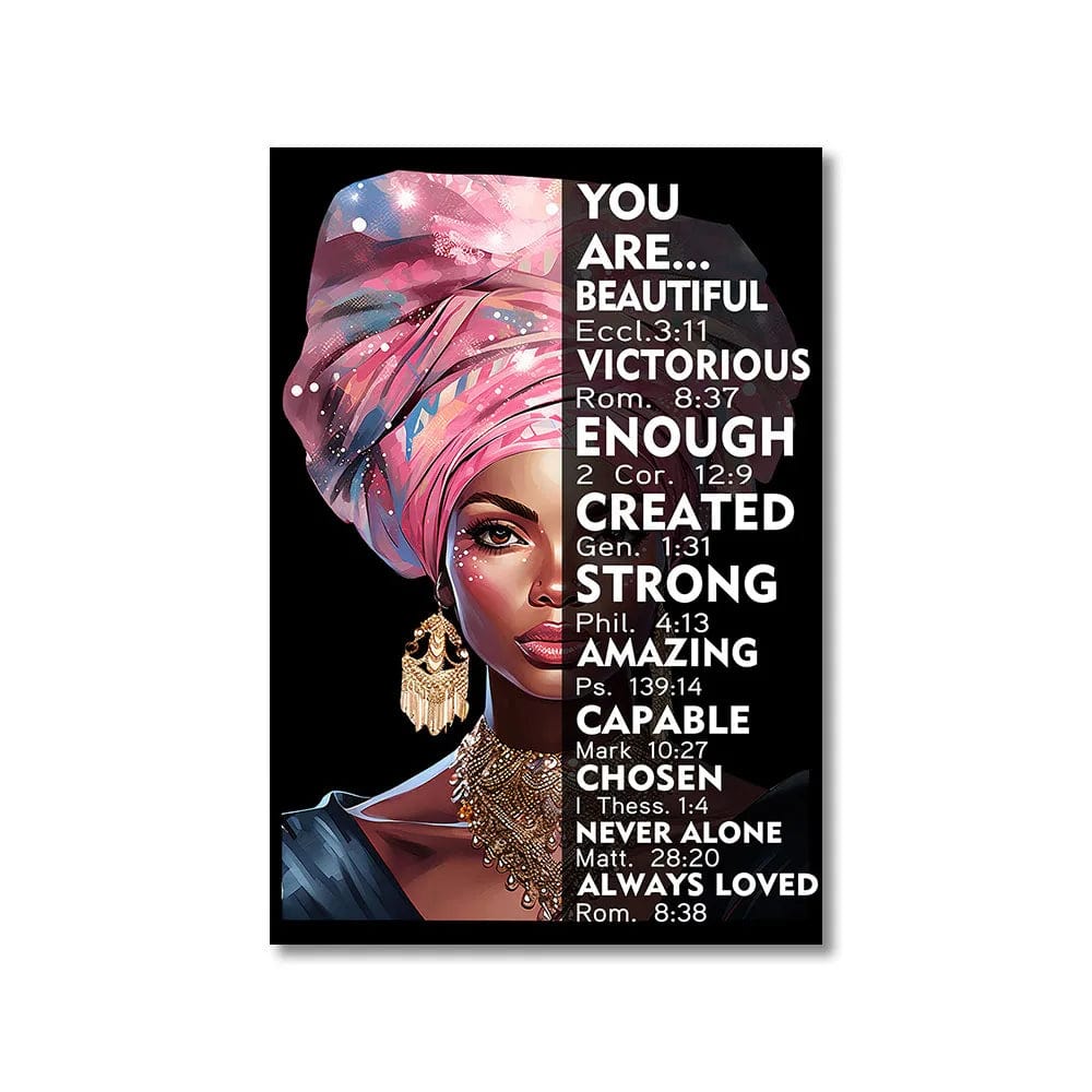 Canvanation B / 20x30cm Affiche Citation You Are Beautiful Africaine