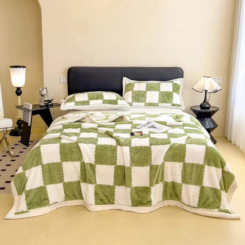 Canvanation Vert / 1pc 200x230cm / CHINA Plaid en Flanelle Moderne – Doux