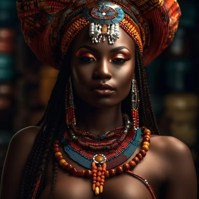Canvanation PF30090 / 50x50cm Affiche Femme Africaine Tribu