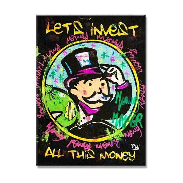 Canvanation Yellow / 30x40cm Affiche Monopoly Vintage Pop Art