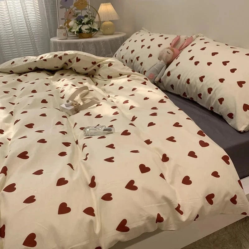 Canvanation Housse De Couette - Coeur Rouge