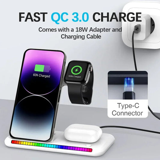 Canvanation Station de Charge 3 en 1 - iPhone, Apple Watch, AirPods