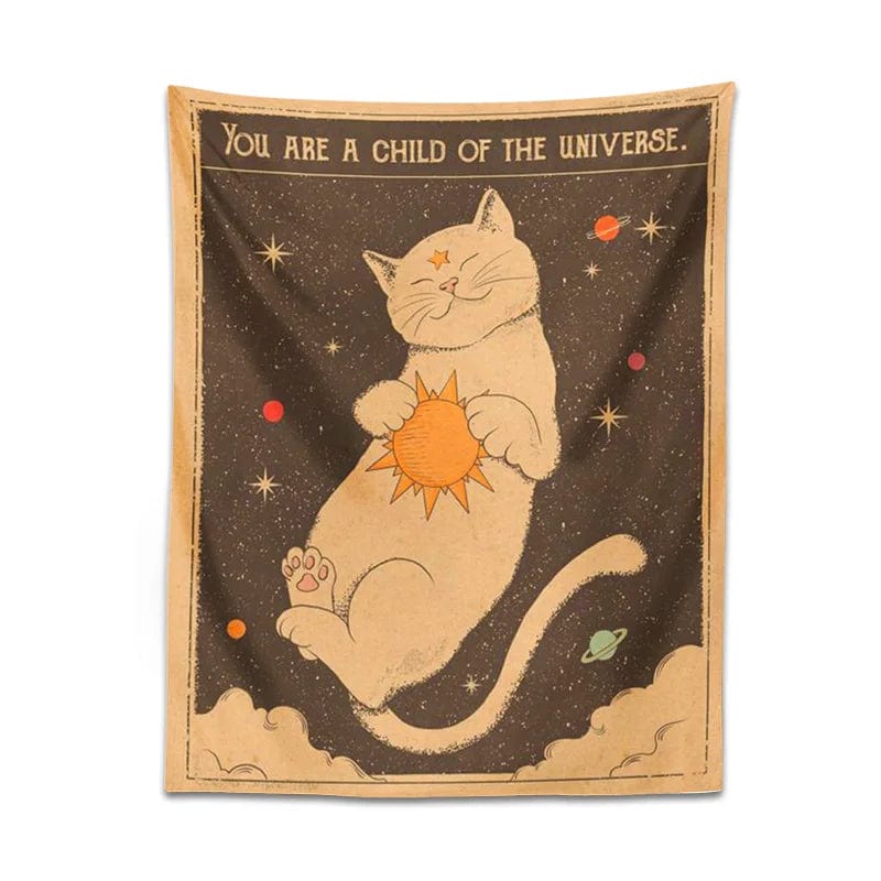Canvanation Tapisserie - Soleil lune Chat