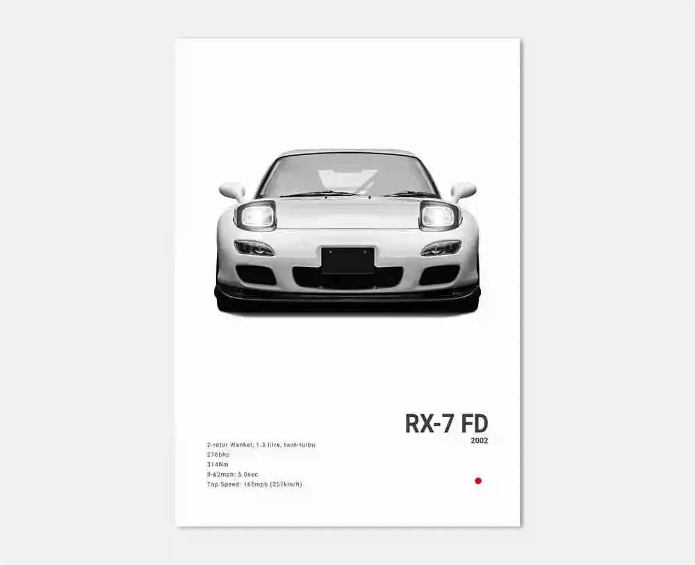 Canvanation 4 / 50x70cm Affiche Voiture Pop Noir Et Blanc Japon