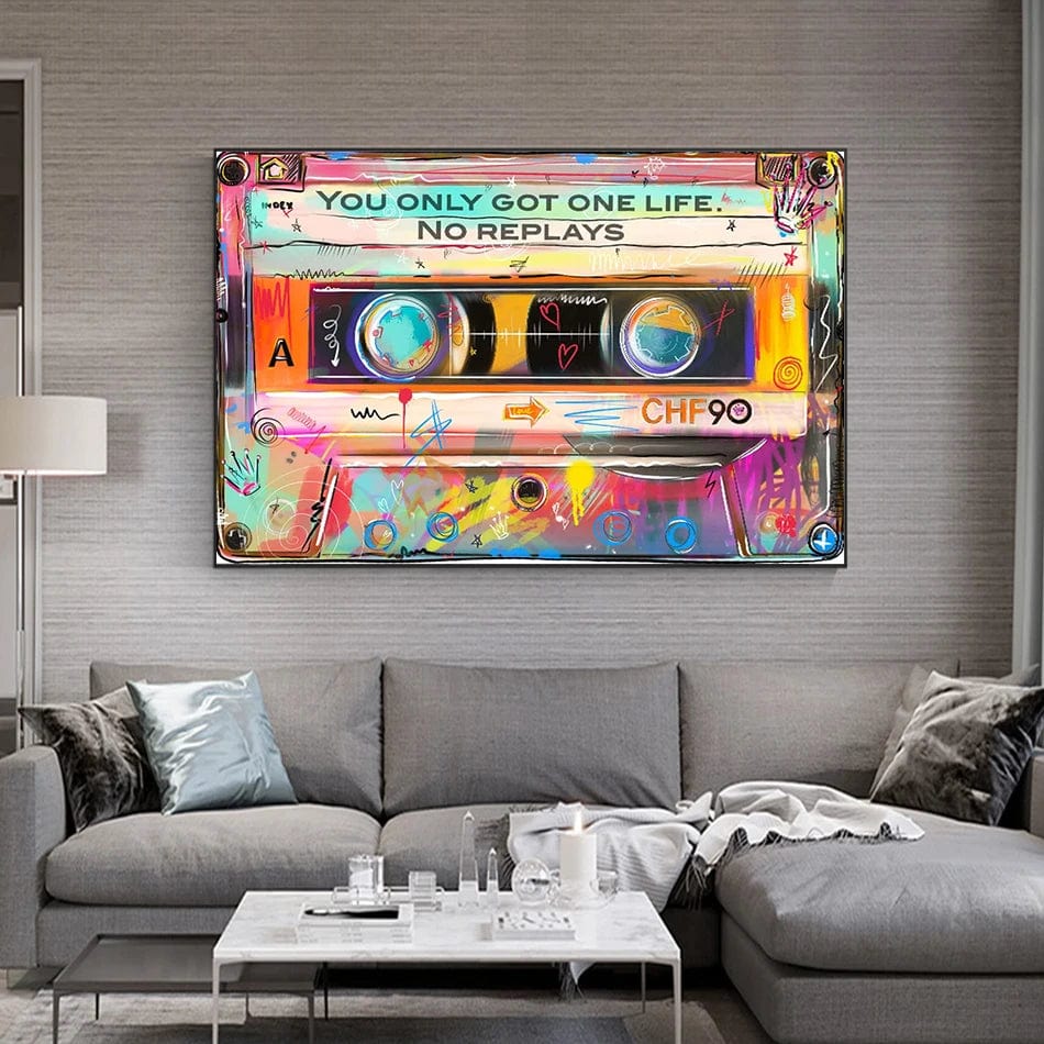Canvanation Affiche Street Art Cassettes Vintage