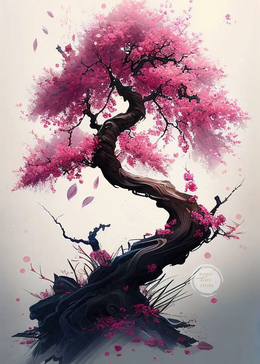 Canvanation 50X70cm / 12 Affiche Japonais Cerisiers En Fleurs Sakura Temple Japon Paysages Mont Fuji
