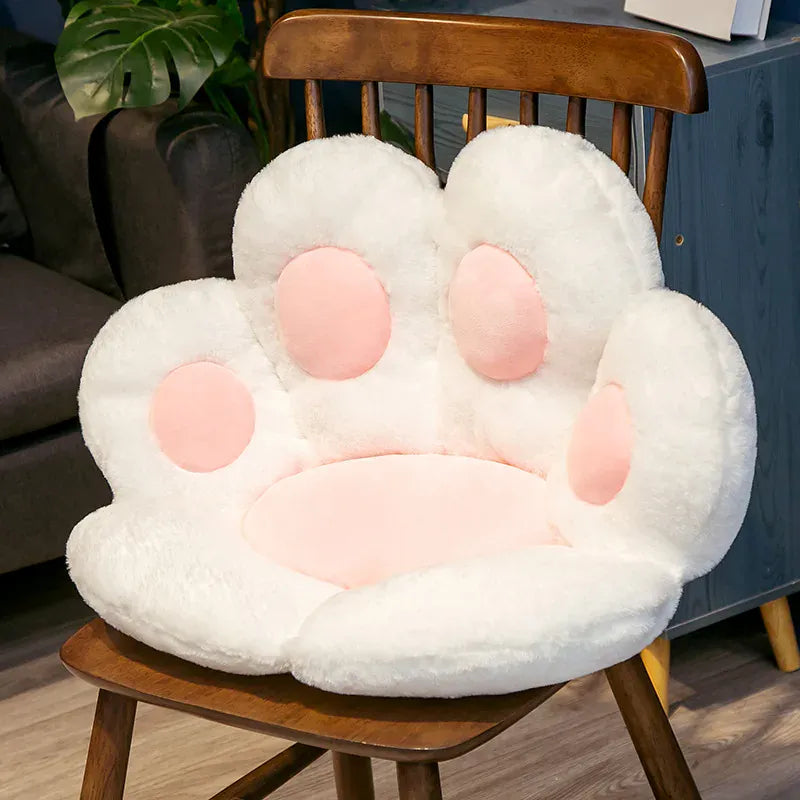Canvanation Blanc / 70x60cm Coussin - Patte De Chat, Confortable Moelleux Relaxant